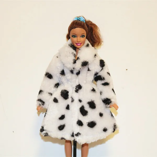 High Quality Fashion Handmade Clothes Dresses Grows Outfit Dairy cow pattern Flannel coat for Barbie Doll dress girls best gift | Игрушки и