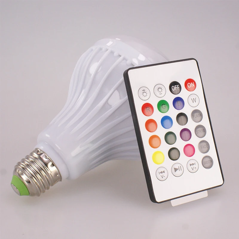RGB Лампочка бар мигающий свет E27 пульт дистанционного управления Bluetooth Музыка