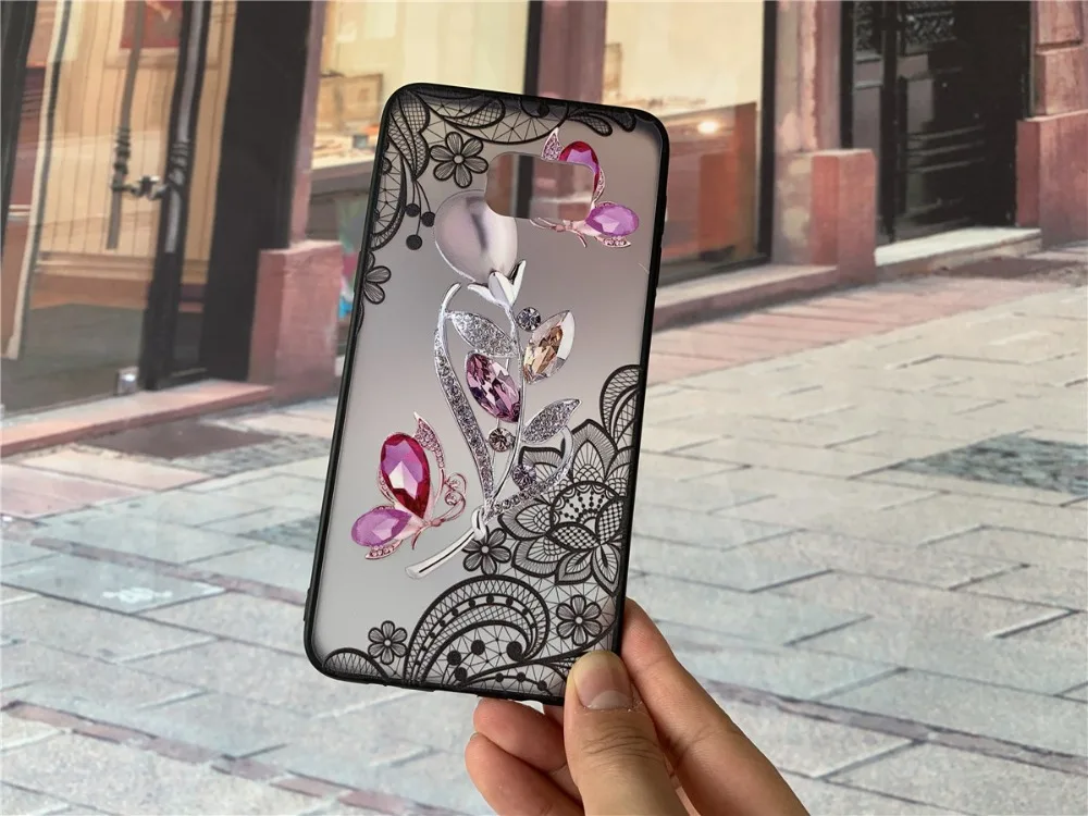 For Samsung Galaxy S6 Edge Plus Case TPU Color Lace Flower Drill Back Cover | Мобильные телефоны и аксессуары