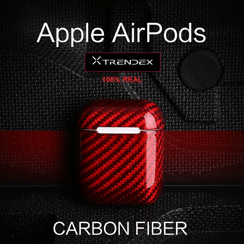 Чехол TRENDEX для Apple AirPods 1 2 100% натуральный Гибридный ударопрочный Тонкий чехол из