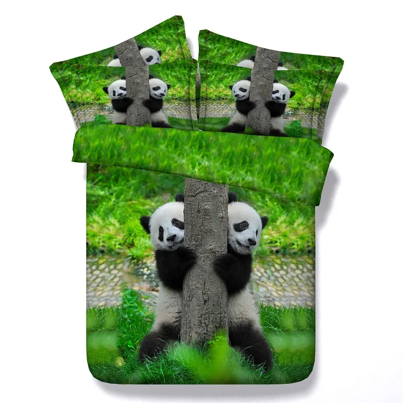 

Panda bed sheets 3D Bedding sets set duvet covers bedspread California King Queen size full Twin Single double linen quilt 4PCS