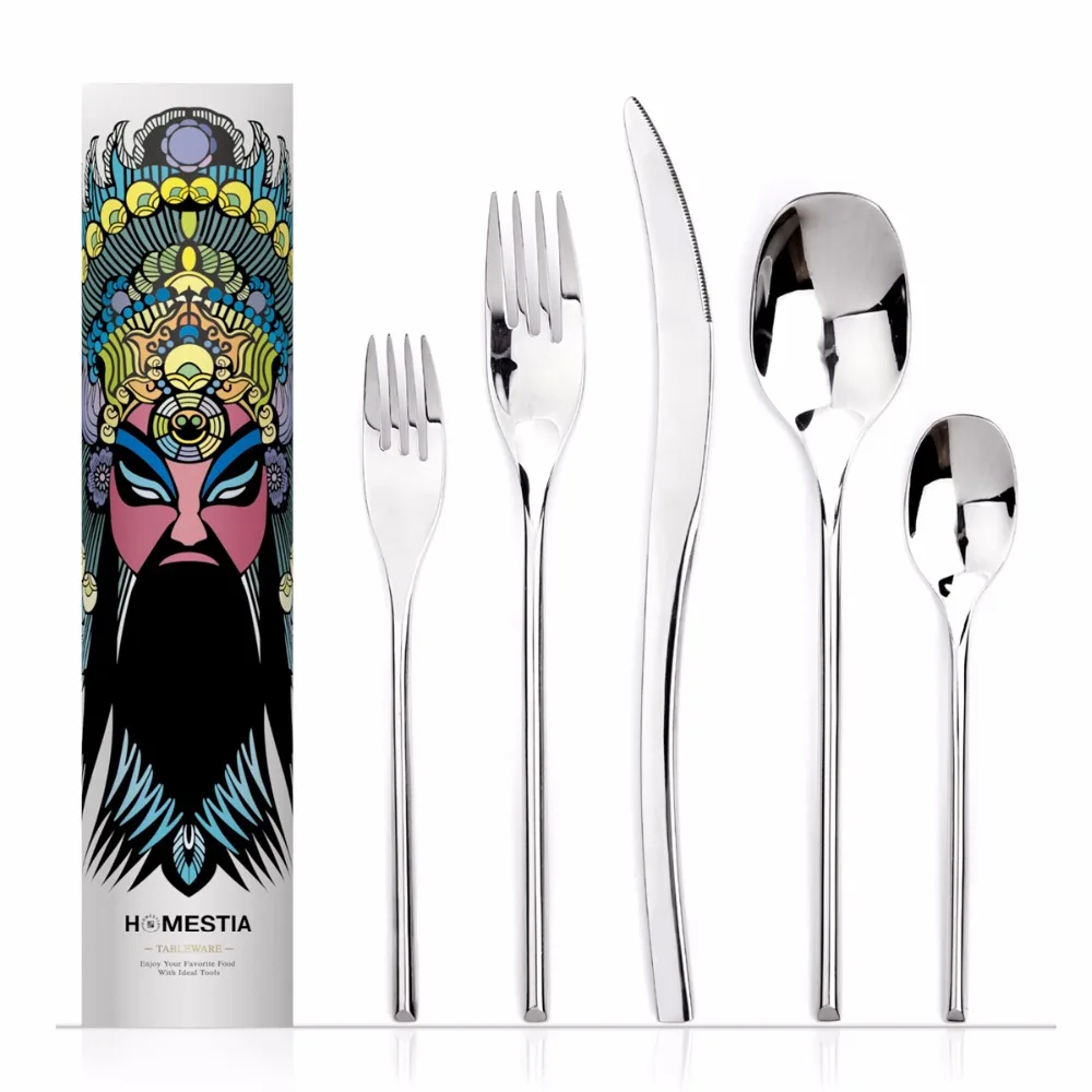 Homestia Elegant Cutlery Set 5-Piece Flatware Stainless Steel Service for 1/4 | Дом и сад