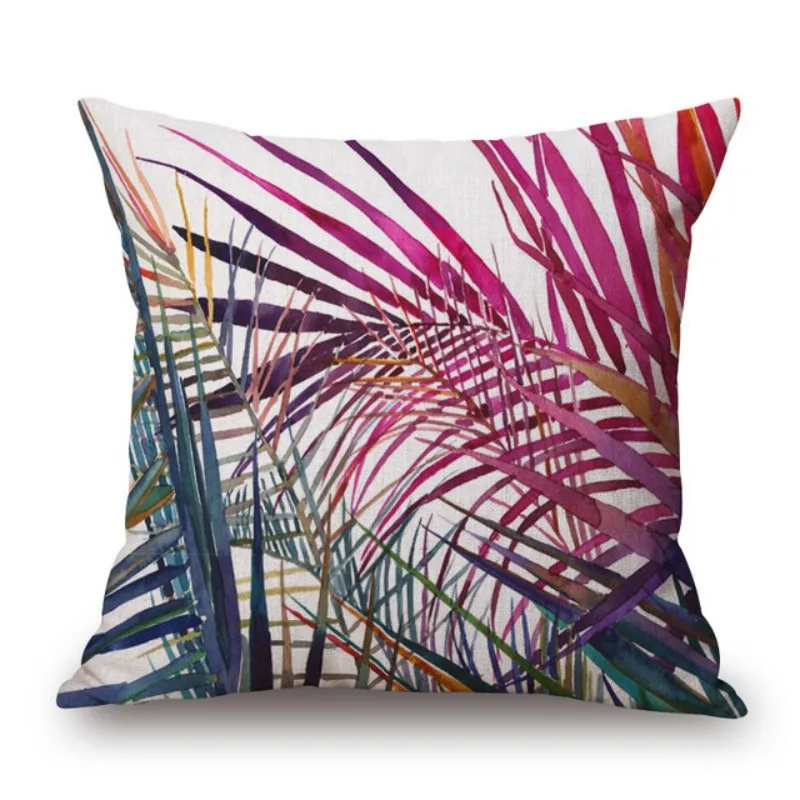 Подушки с тропическими растениями пальмовыми листьями для домашнего декора