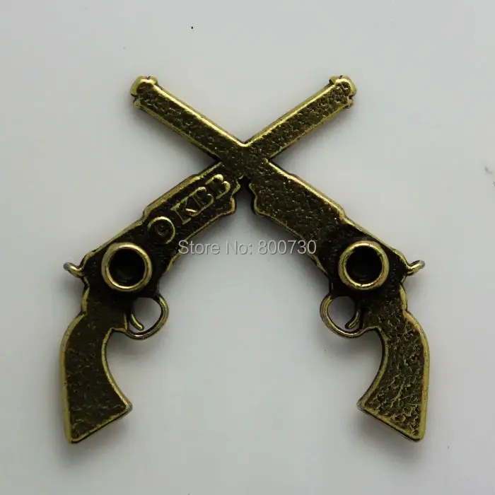 (KB401) 10 шт. 1-1/2 &quotковбойский Декор перекрестные 1861 Colt вращающиеся пистолеты