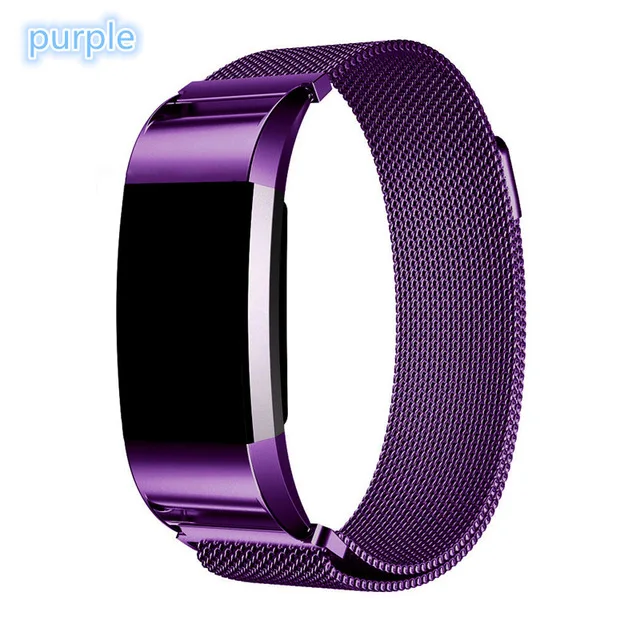 Миланская петля для Fitbit Charge 2 Hr ремешок сменный наручный браслет из нержавеющей стали для Fit Bit Charge2 умные часы маленькие - Цвет: Фиолетовый