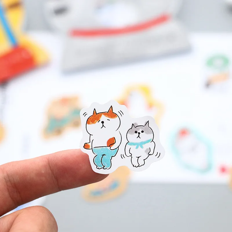 Креативные персонажи из мультфильмов Kawaii животные кошка декоративные наклейки