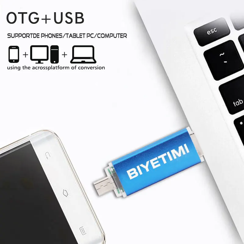 Biyetimi USB флеш накопитель двойного назначения Android OTG Pen Drive 4 ГБ 8 16 32 64 2 0 Pendrive Micro Stick