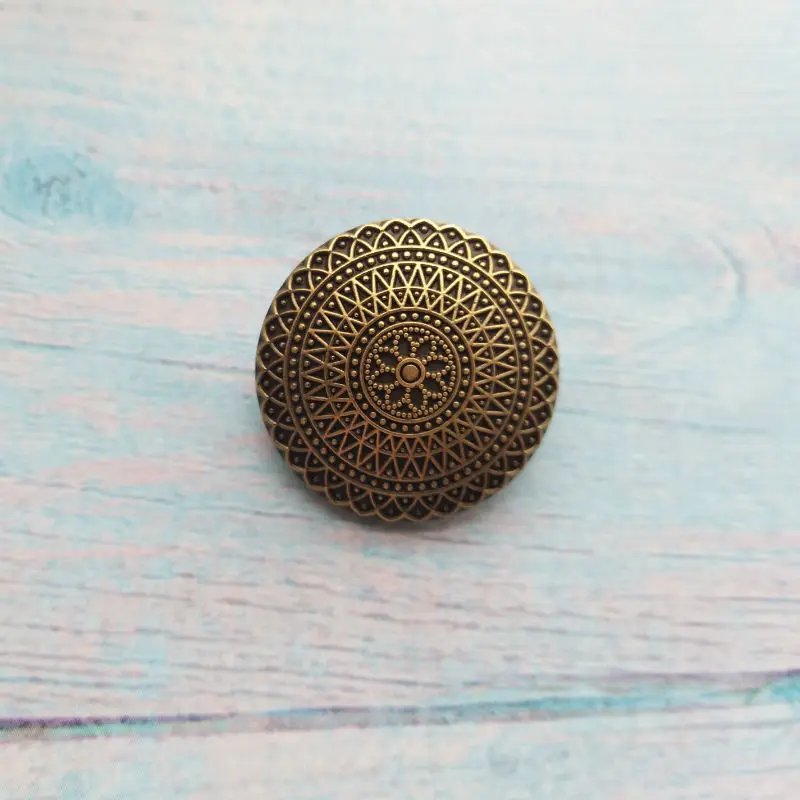 Antique Brass 10 шт. античные латунные металлические пуговицы для шитья с одним отверстием круглые кнопки для одежды модные ремесла DIY Украшения 25 мм Высокое качество - Цвет: Antique Brass