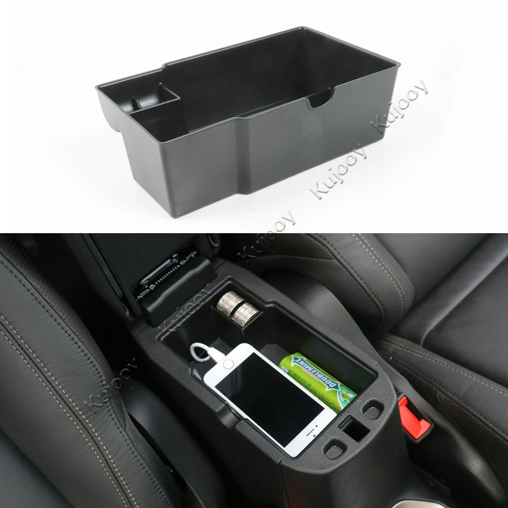 Черный ABS центральной консоли подлокотник коробка держатель Поддон Крышка