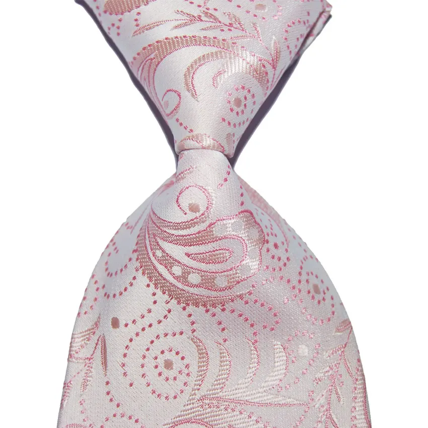Light Pink Классический Галстук Пейсли для мужчин шелковый галстук 10 см ширина Бордовый синий Модный жаккардовый тканый праздничный деловой костюм Свадебная вечеринка - Цвет: Light Pink