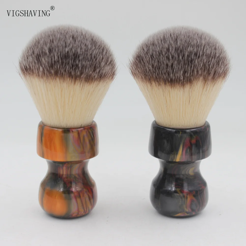 VIGSHAVING Новое поступление 28 мм узел красочные смолы ручка синтетических волос щетка для бритья