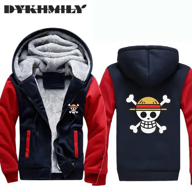 Новая брендовая зимняя мужская куртка Луффи Аниме Логотип мужские модели с