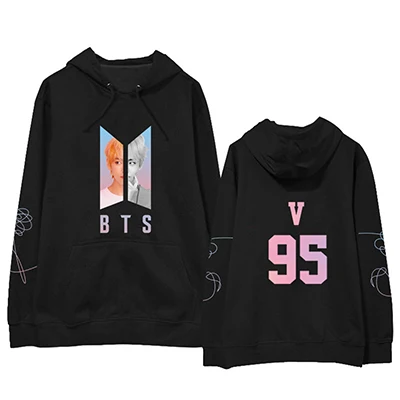 Black 95 1 Уличная Толстовка с принтом Love Yourself, женские повседневные пуловеры, пуловеры Kpop, корейский стиль, походная рубашка 011 - Цвет: Black 95 1