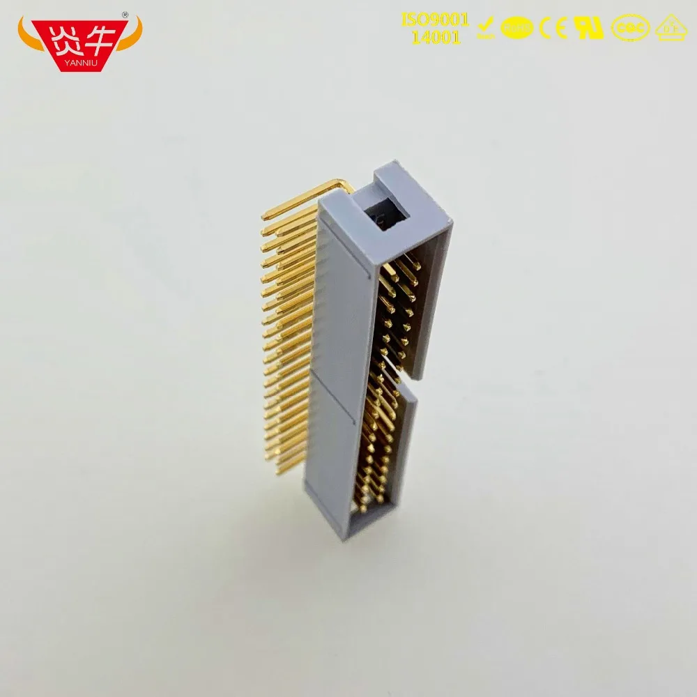 DC3 40P серый белый 40PIN IDC гнездо коробка 2 54 мм шаг заголовок правый угол соединитель