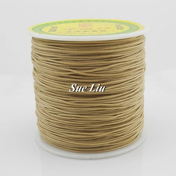 Dk Khaki CX62 0,8 мм 49-цвет нейлоновый шнур нить китайский узел макраме шнур браслет плетеный шнур кисточки вышивка бисером нить-100 м/катушка - Цвет: Dk Khaki CX62