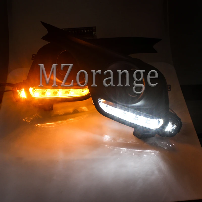 MZORANGE 2 шт. светодиодный DRL Дневной ходовой свет для Suzuki Swift желтый/белый 12 В поворотный желтый сигнал водонепроницаемый дневной свет