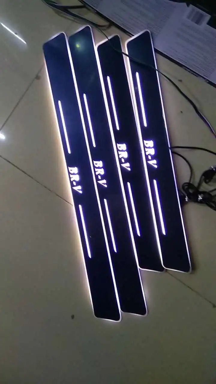 

eOsuns LED moving door scuff Nerf Bars & Running Boards door sill light plate overlays linings for honda brv