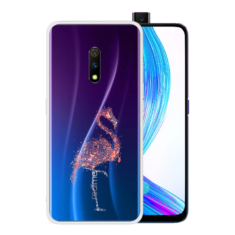Мягкий силиконовый прозрачный чехол из ТПУ для OPPO Realme XT 5 Pro X2 X Lite 3 F11 F7 F5 F9 Find Flamingo |
