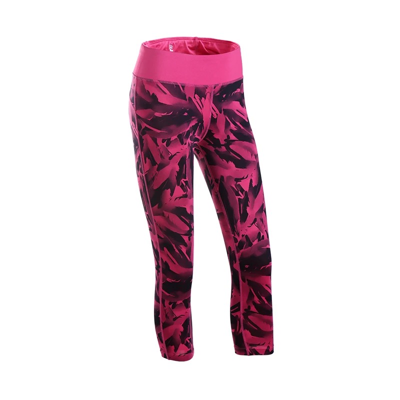 U Женские беговые кроссовки для йоги облегающие Капри с красным пером широким