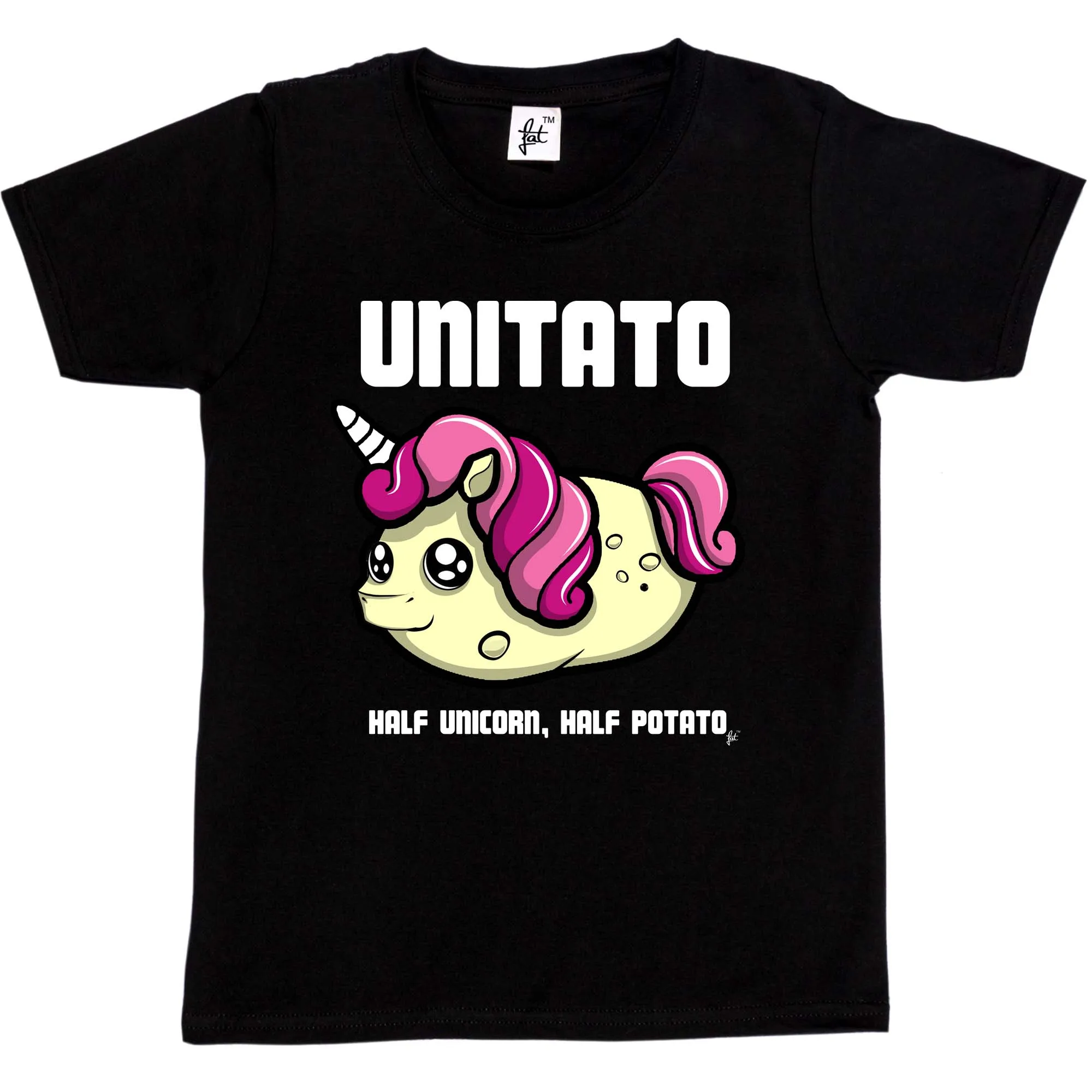 Женская футболка симпатичная Unitato половина Единорог картофеля дети девушки