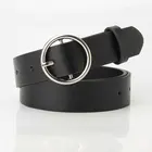 Новые женские пояса простой и универсальные модные черные джинсы с классической круглой застежка