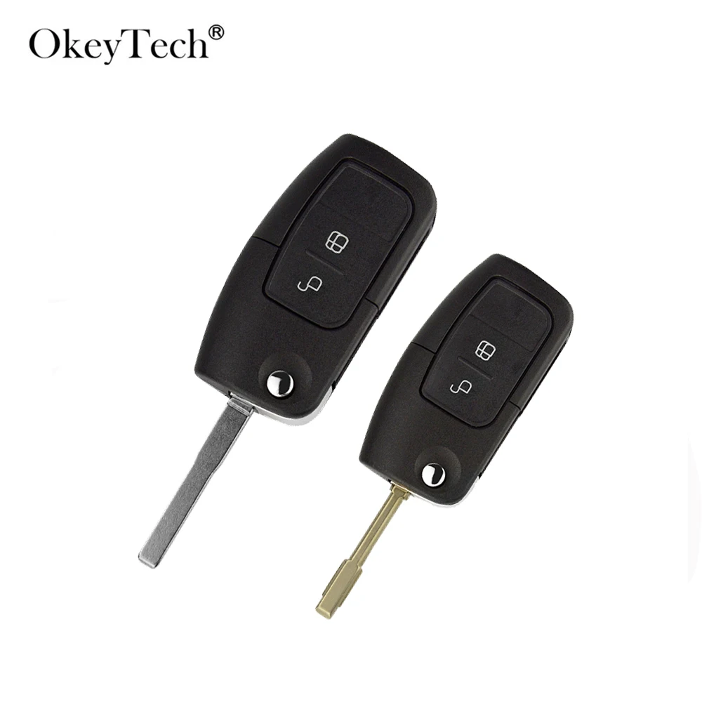 OkeyTech 2 кнопки флип складной дистанционный ключ для автомобиля в виде ракушки