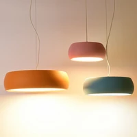 nordic creative macaron color dining pendant lamp simple aluminum acrylic round lighting led bedroom decorative lighting lamp