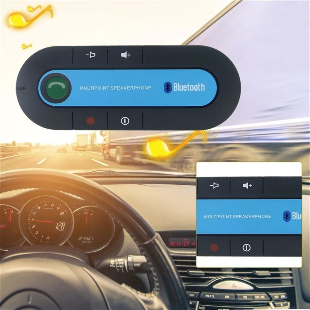 Многоточечная Громкая связь 4,1+ EDR беспроводной Bluetooth громкой связи автомобильный комплект MP3 музыкальный плеер для IPhone Android смартфон