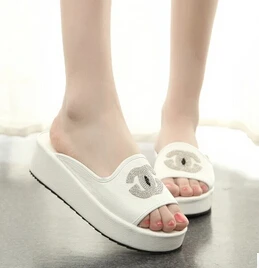 2015 summer designer shoes diamond thick bottom platform wedges women sandals a flat cool slippers|sandals stone|sandals beadedslipper pendant |
