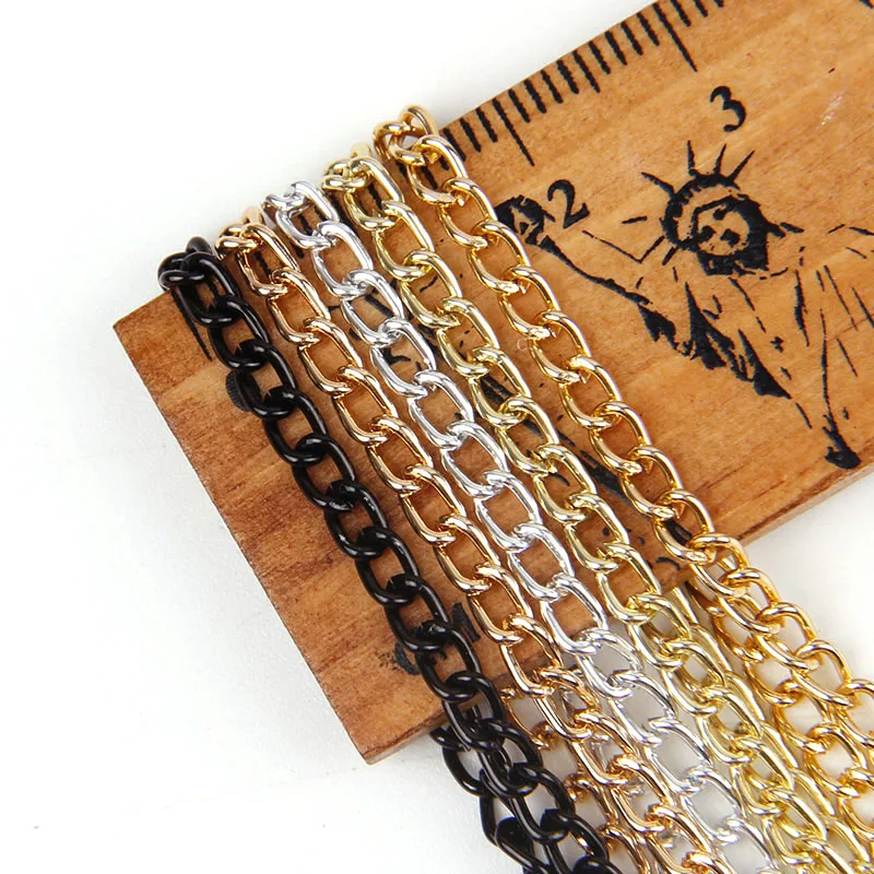 Металлические витые круглые цепочки из алюминия смешанных цветов для браслетов