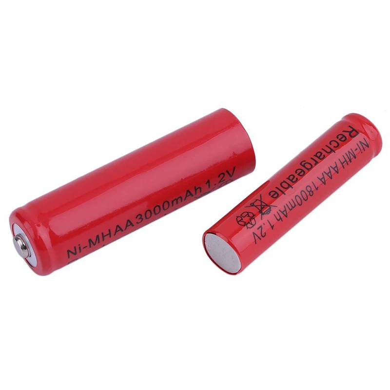 4 шт 1 2 V 3000mah AA Батарея металл гидридных или никель Перезаряжаемые 1800 мАч AAA
