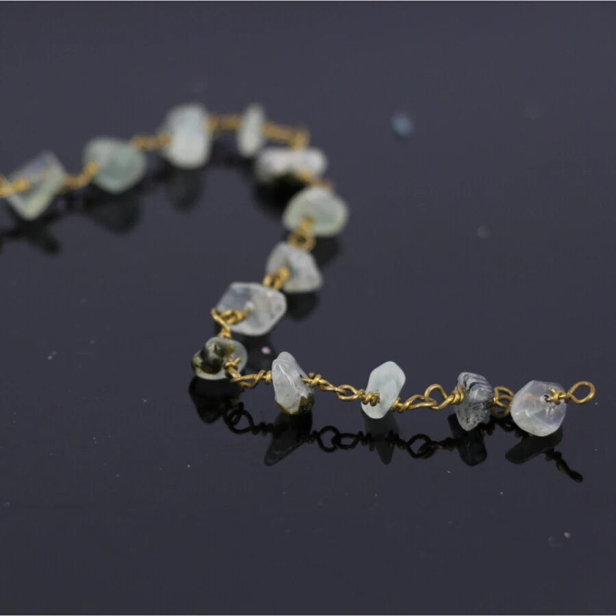 Оптовая продажа 5 метров цепочки из бисера бусин преннита позолоченная латунная