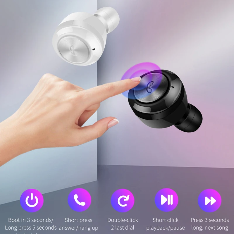 Новинка Bluetooth V5.0 TWS наушники настоящие беспроводные Blutooth стерео