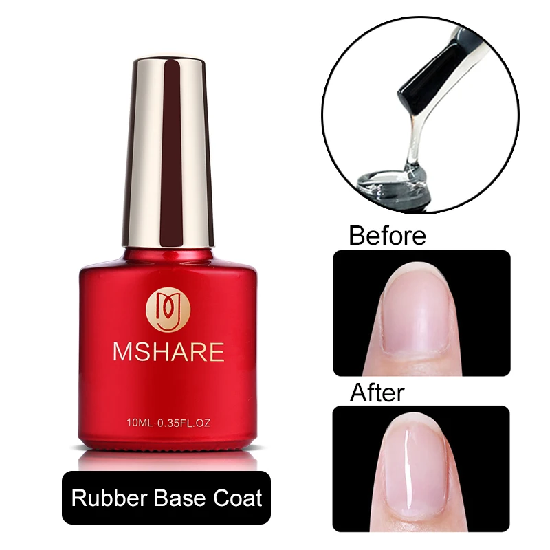 MSHARE 10 мл резиновая основа пальто + 8 ML Нет протирание чистка Top Coat УФ гель для