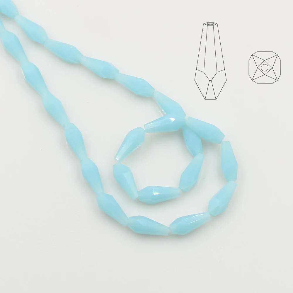 ZHUBI 48Pcs 6*14mm Glass Spacers Charms Crystals For Jewelry Making Long Bugle Beads diy Fashion Womens Accessories | Украшения и