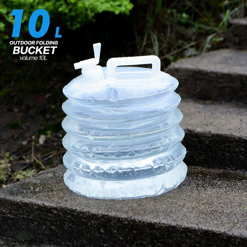 10L Открытый ведро воды складная сумка для хранения воды 5/10/15L Складной PE Пластик Еда Класс бутылка для воды контейнер для выживания - Цвет: 10L