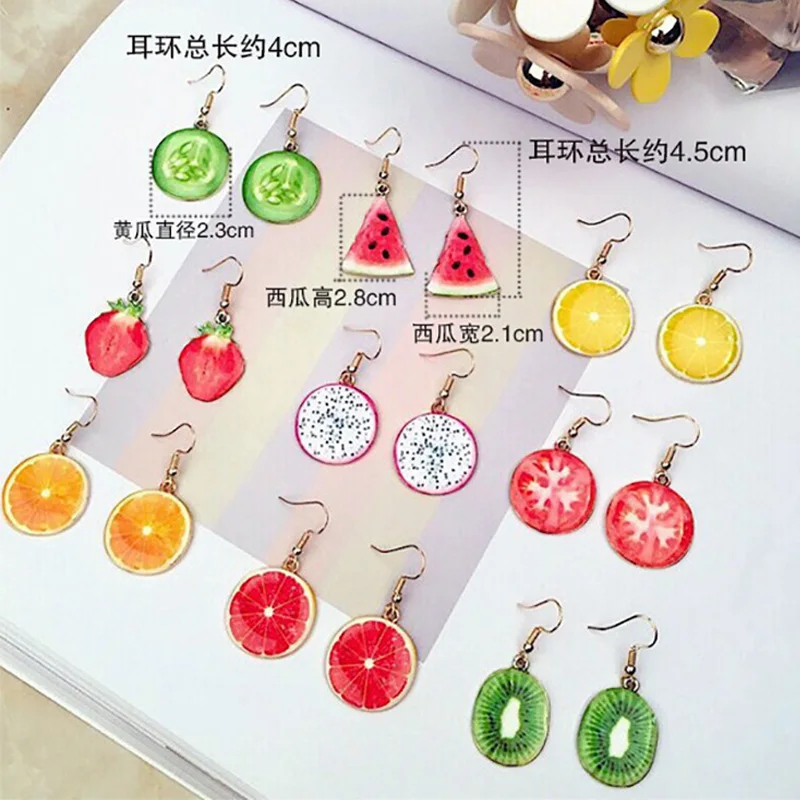 10 шт. эмалевые серьги подвески в виде фруктов овощей оранжевого цвета|Шармы| |
