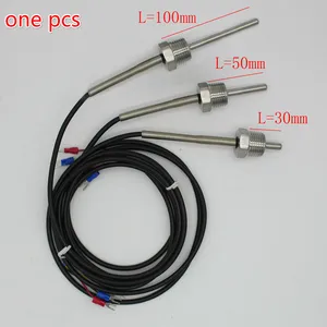 Датчик температуры PT100 G12, Диаметр зонда = 6 мм, 1 м, трубка из нержавеющей стали для термостата, 1 шт., PT100, длина 30-500 мм