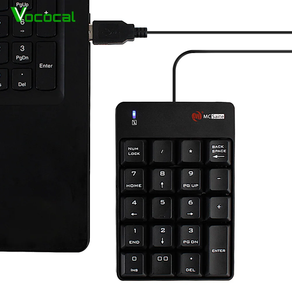 Vococal Проводная мини клавиатура с 19 клавишами USB цифровая нумпад Для iMac Mac Book Air MacBook