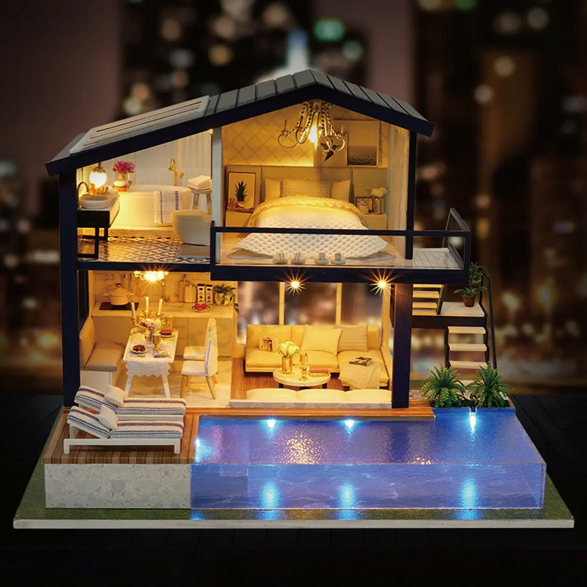 New Girl DIY 3D Wooden Mini Dollhouse Time Apartment Doll House Furniture Educational Toys Furniture For children Love Gift