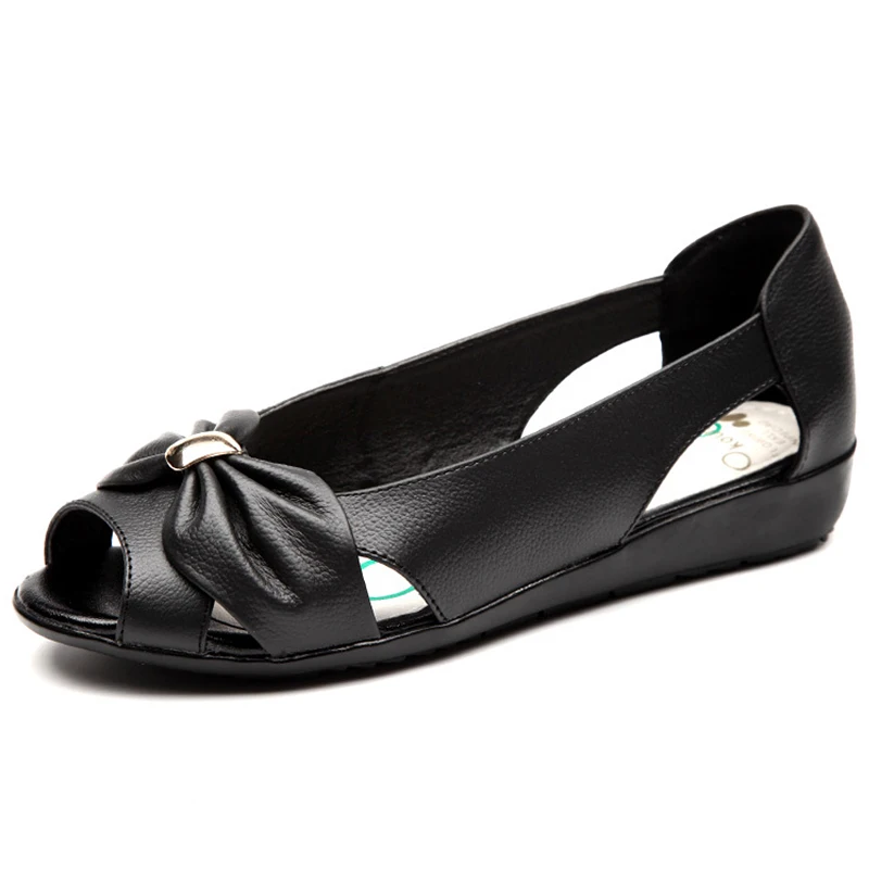 Женские босоножки из натуральной кожи повседневная женская обувь дышащие летние