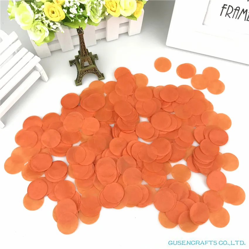 NO8 Orange Red Лот 1500 2,5 см круглая форма свадебные спринклеры синие конфетти из папиросной бумаги Boda День Рождения украшения стола наполнители для пиньяты - Цвет: NO8 Orange Red