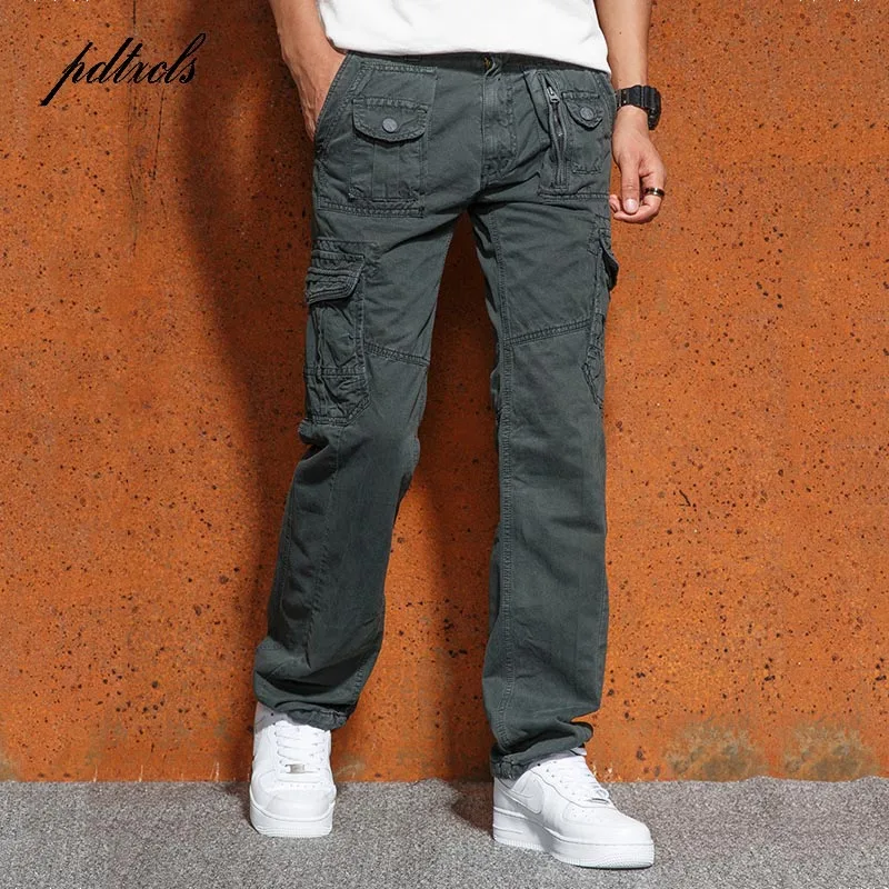 

PDTXCLS 2018 высококачественные хлопковые мужские брюки карго однотонные повседневные военные тактические брюки для мужчин 100% хлопок 4 цвета уд...