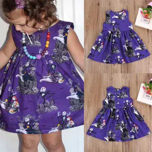 Новое фиолетовое платье на Хэллоуин детское Хлопковое Бэтмена для девочек