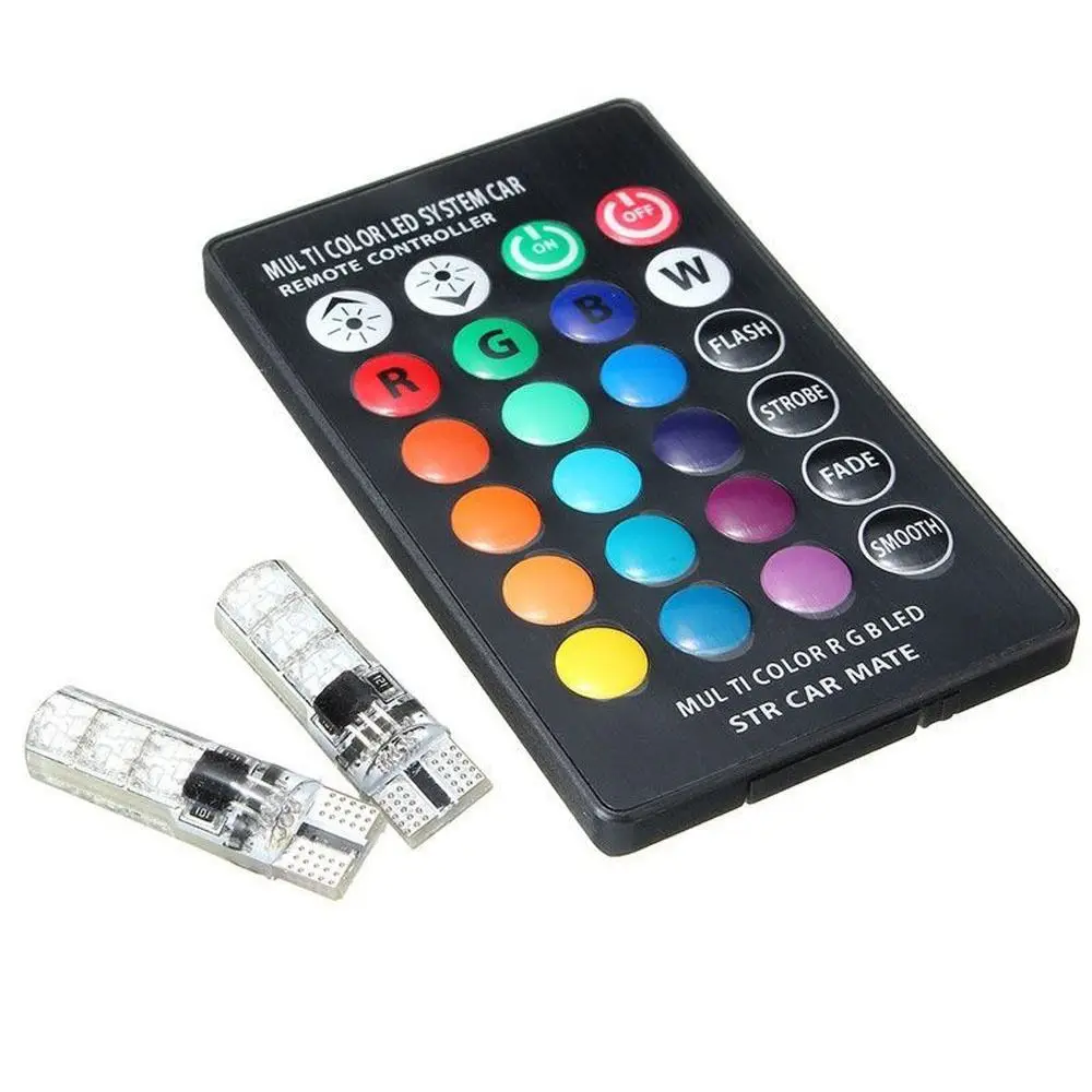 T10 RGB W5W светодиодный огни с пульта дистанционного управления RGBW 501 194 168 6SMD 5050
