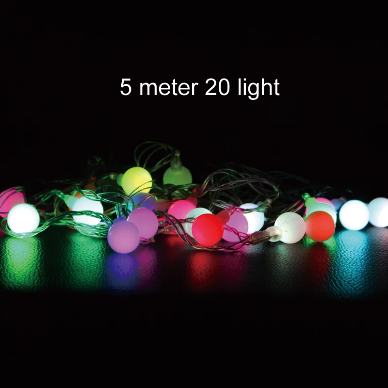 

35pcs Ball led string light 5M 20led 25mm diameter ball AC220V/110V decoration light lattern light Christmas lights + end plug