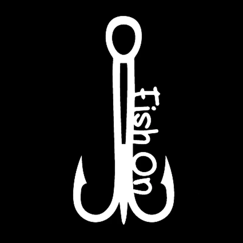 

7.4cm*15.1cm Fish On Hooks Fishing Vinyl Stickers Decals Car Styling S4-0401