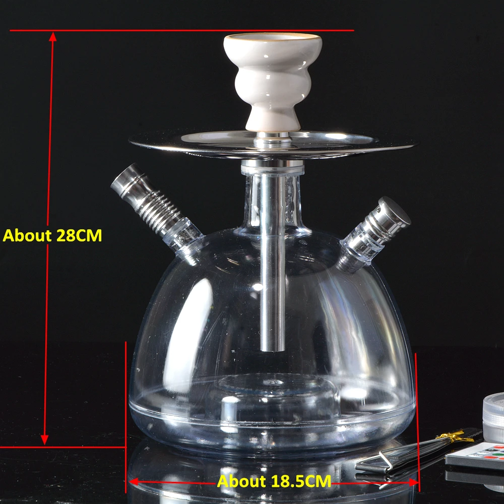 Акриловый кальян набор светодиодный свет кальяна с Sheesha керамическая чаша пластиковый шланг металлический уголь щипцы Водопроводные Трубы Narguile аксессуары