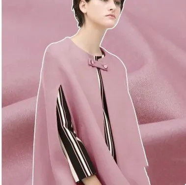 Двусторонняя кашемировая ткань Lotus pink Двухслойное шерстяное пальто плотная