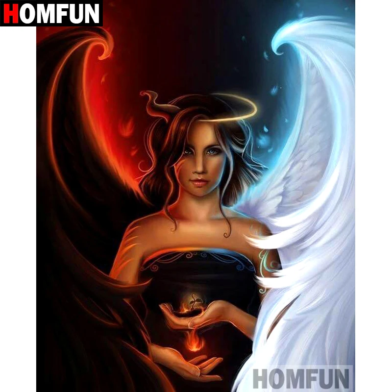 Алмазная 5D Вышивка HOMFUN набор для рукоделия ангельская девушка алмазная живопись